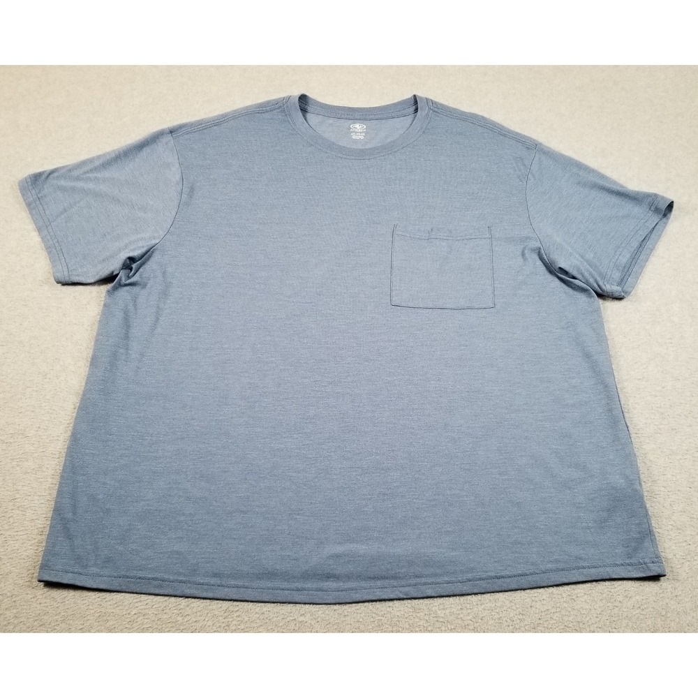 Athletic Works Pocket T-Shirt Mens 2XL XXL Blue Short Sleeve Tee‎ Workout Gym